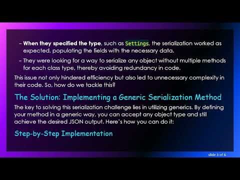 How to Serialize Any Object to JSON in C# Without Specifying the Type
