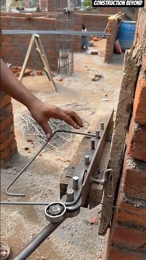 ⛓️⚙️ Steel Stirrup Bending: Manual Lever Jig Shaping Rebar Reinforcement Ties