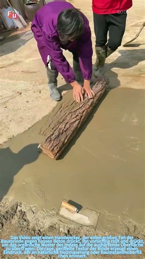 Die Kunst des strukturierten Betons: Die kreative Hand eines Handwerkers