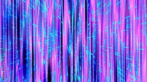 Neon blue laser rays. Glowing light blue magenta pink black background. Futuristic web banner, landing page, intro, screensaver. Computer science. Cyber technology. Loop animation. Seamless rotation