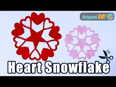 How to make a Beautiful Heart Snowflake easily and quickly [Paper Snowflake Step-by-Step Guide]