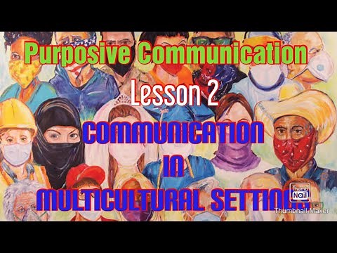 Purposive Communication: Lesson 2: Communication in Multicultural Setting