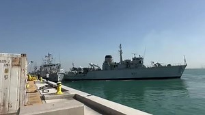 Watch as Royal Navy warships crash as sailors battle to stop vessel sinking