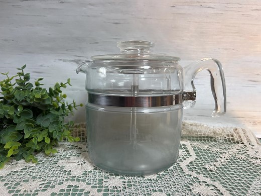 Vintage 7756 Glass Pyrex 6 Cup Percolator Coffee Pot Complete Flame Ware - Etsy