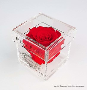 [Hot Item] Valentine's Day Luxury Acrylic Rose Flower Packing Box for Gift