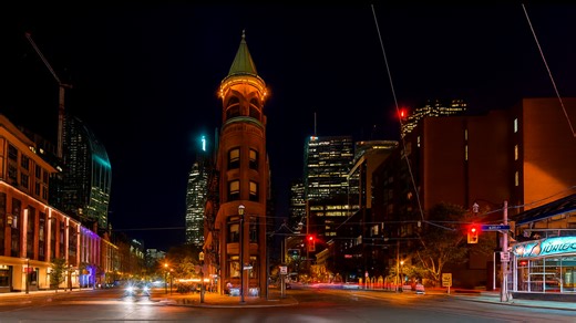 Canada – Aerial View of Toronto at Night