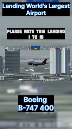 B-747 400 Landing World's Largest Airport #shorts #landing #perfectlanding