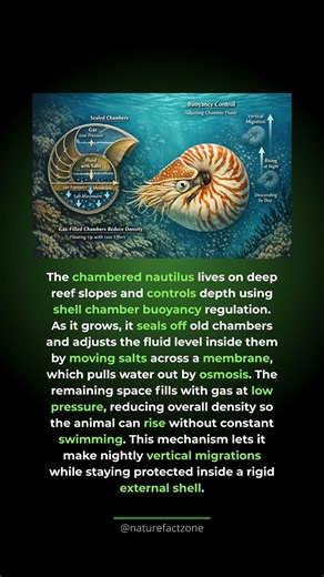 How This Ancient Sea Creature Controls Its Depth. The chambered nautilus regulates bu...