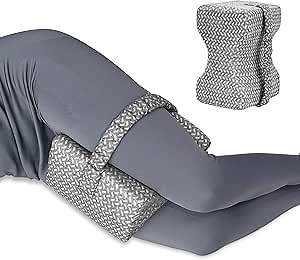 Knee Pillow for Side Sleepers,Fully Support Thighs and Knees for Sciatica, Back, HIPS, Knees, Joints Pain Relief, Comfortable Leg Pillow for Side Sleeping - Adjustable Strap
