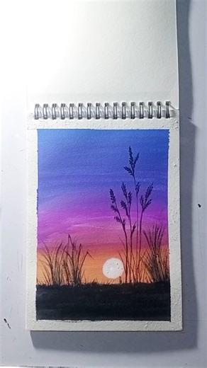 Easy Sunset Scenery Painting 🌅 | Beautiful Nature Art for Beginners