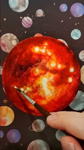 Venus Watercolor Painting | Solar System Art & Space Facts