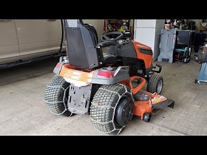 Husqvarna TS354XD Tire Chains Installed.