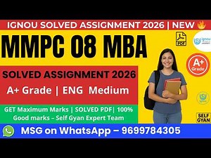 MMPC 08 Solved Assignment 2026 🔥 MBA IGNOU | Easy Download PDF + Handwritten Solution