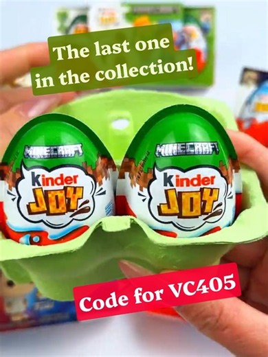 🟩 Kinder Joy Minecraft Surprise Eggs ASMR Unboxing Code VC405 Skeletone! #shorts #applaydu