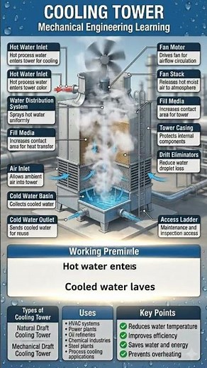 .Mechanical Engineering: Cooling Tower Explained with video animation