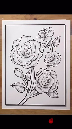 Colorful Rose Coloring Pages | Glitter Gel Pens Art for Relaxation
