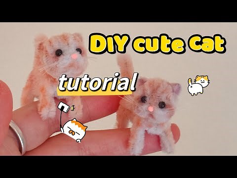 DIY cute cat#diytutorial #pipecleaners #handmade #diycrafts #cat