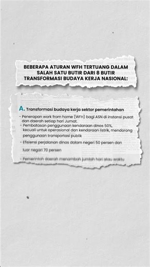 Aturan WFH dalam transformasi budaya kerja nasional