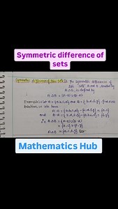 Symmetric difference of sets #symmetricdifference #viralreels #viral #maths | Mathematics Hub | Facebook