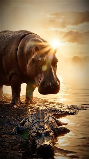 Crocodile vs Hippopotamus — Battle of the River Kings