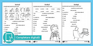 Verbul – Fișă de lucru diferențiată cu completare digitală