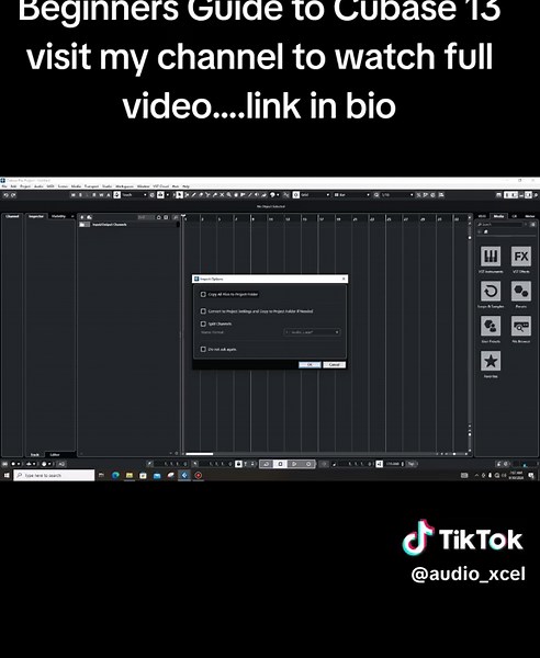 🎶 How to Import and Export Audio in Cubase | Beginner's Guide 🎛️ In this tutorial, I’ll walk you through the steps to import and export audio in Cubase, one of the most powerful DAWs for music production. Whether you're a beginner or looking to refine your workflow, this video covers everything you need to know to import audio files, set up your project, and export your final track with ease! 🔑 What You'll Learn: How to import audio files and samples into your project. Setting up your export 