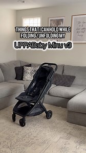 Hands full? Still folded it. 😎 #MinuV3 #uppababy #minu #travelstroller #mommoves #onehandwonder #strollerfoldingchallenge #stroller #travelwithkids #toddler #baby #babygear #foryou #fyp | UPPAbaby