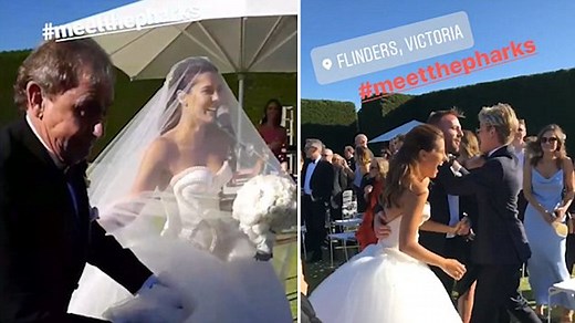 In happier times: Lauren Phillips marries Lachlan Spar