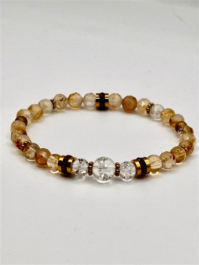 Citrine Bracelet Abundance Energy – Clear Quartz – Healing Crystal – Positive Energy Jewelry - Etsy