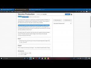 Vaccine Production - CodeChef December Long Challenge 2020