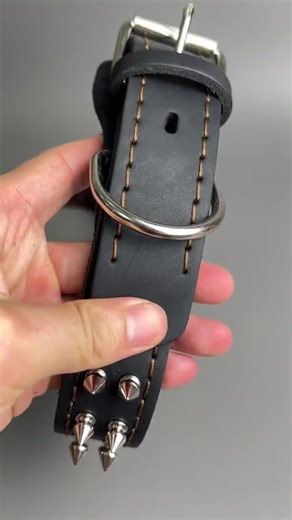 Handmade Leather Studded Dog Collar: Punk Spike Style, Large Breeds - Etsy