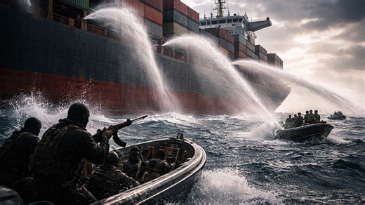 Why most cargo ships fight pirates with water instead of guns