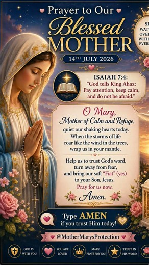 🙏 Prayer to Our Blessed Mother | Tuesday Blessings💙14th July 2026 | Powerful Marian Prayer for Peace