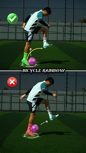 BICYCLE RAINBOW TUTORIAL ⚽️.#football #footballskills #soccer #bicycle #rainbow #shorts