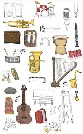 Stationery Pal Original Stickers - Musical Instruments