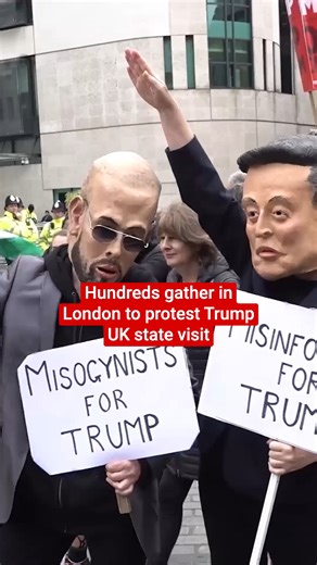 817K views · 39K reactions | Thousands gathered in central London to protest about Donald Trump’s historic second state visit to the UK. While the US president was treated to pomp and pageantry at Windsor Castle on Wednesday, with supporters lining the streets, the British capital was home to far more irreverent scenes. Click the link in bio for more  | The Independent | Facebook