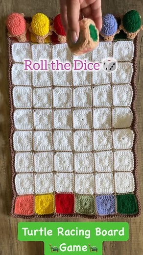 Crochet Turtle Racing Board Game🐢 #crochet #crochettoys #amigurumiplushie #plushtoys #MindChallenge #PuzzleFun #BrainTeasers #MemorySkills #CognitiveGames #TurtleAdventures #turtle #turtleracing #MemoryTraining #GameTime #BrainGames #PlayAndLearn #MemoryBoost #forkids #myfirsttoy #crochetaddict #diy #handmade #colorgame #racing | Crochet Creator World