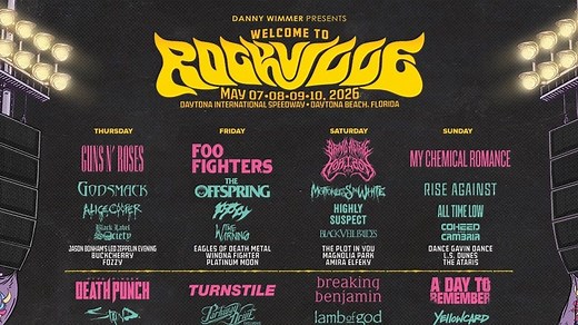 Here's every band scheduled to play Daytona's Welcome to Rockville 2026 by day