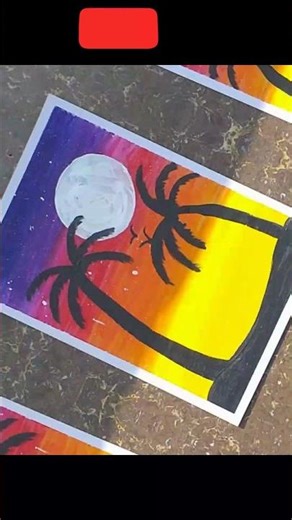 happy palm tree sunset scenery with oil pastel colours#like #subscribe # Jaskirat art gallery🤩