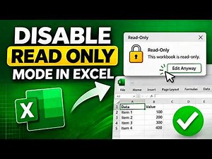 How to Disable Read Only Mode in Excel
