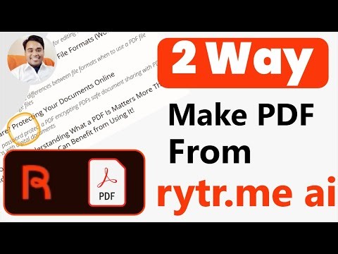 2 Way make pdf file from rytrme ai | Create rytrme ai text pdf free