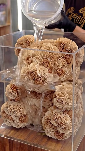 Luxury Epoxy Rose Bear Display Cube Build | DIY & Crafts