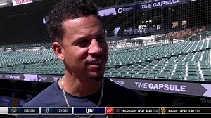 Trevor Thompson caught up with Brewers first base coach Quintin Berry, who was a huge spark for the Tigers in 2012. #RepDetroit | FanDuel Sports Network Detroit