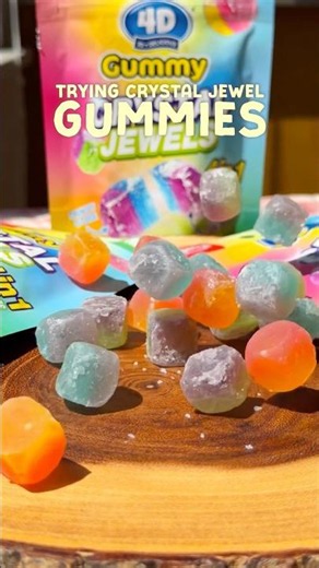 Trying Crystal Jewel Gummies 💎 #gummy #gummies #foodie