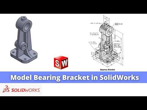 Model Bearing Bracket in SolidWorks | SolidWorks Tutorial | SolidWorks Part Modeling |