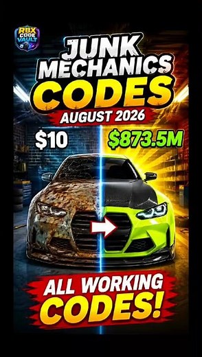 🔥 ALL NEW Junk Mechanics Codes (August 2026) – FREE Rewards 🎁 #roblox #codes