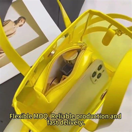 Clear Yellow Tote Bag Stylish Transparent Design, Lightweight & Practical for Daily Use