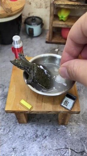 Cute Mini Turtle Cooking 🐢🍳 | Miniature Food #shorts #miniaturecooking #tinyfood