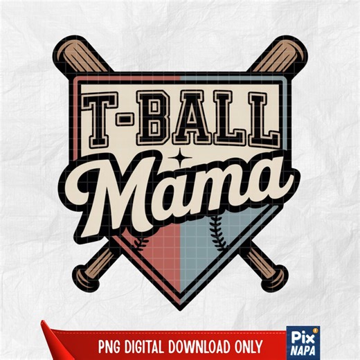 T Ball Mama PNG Sports Mom Baseball Badge Design - Etsy