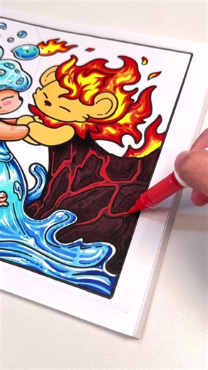 🌊🔥 Elemental Embrace | Cozy Romantasy Coloring Book by Jade Summer